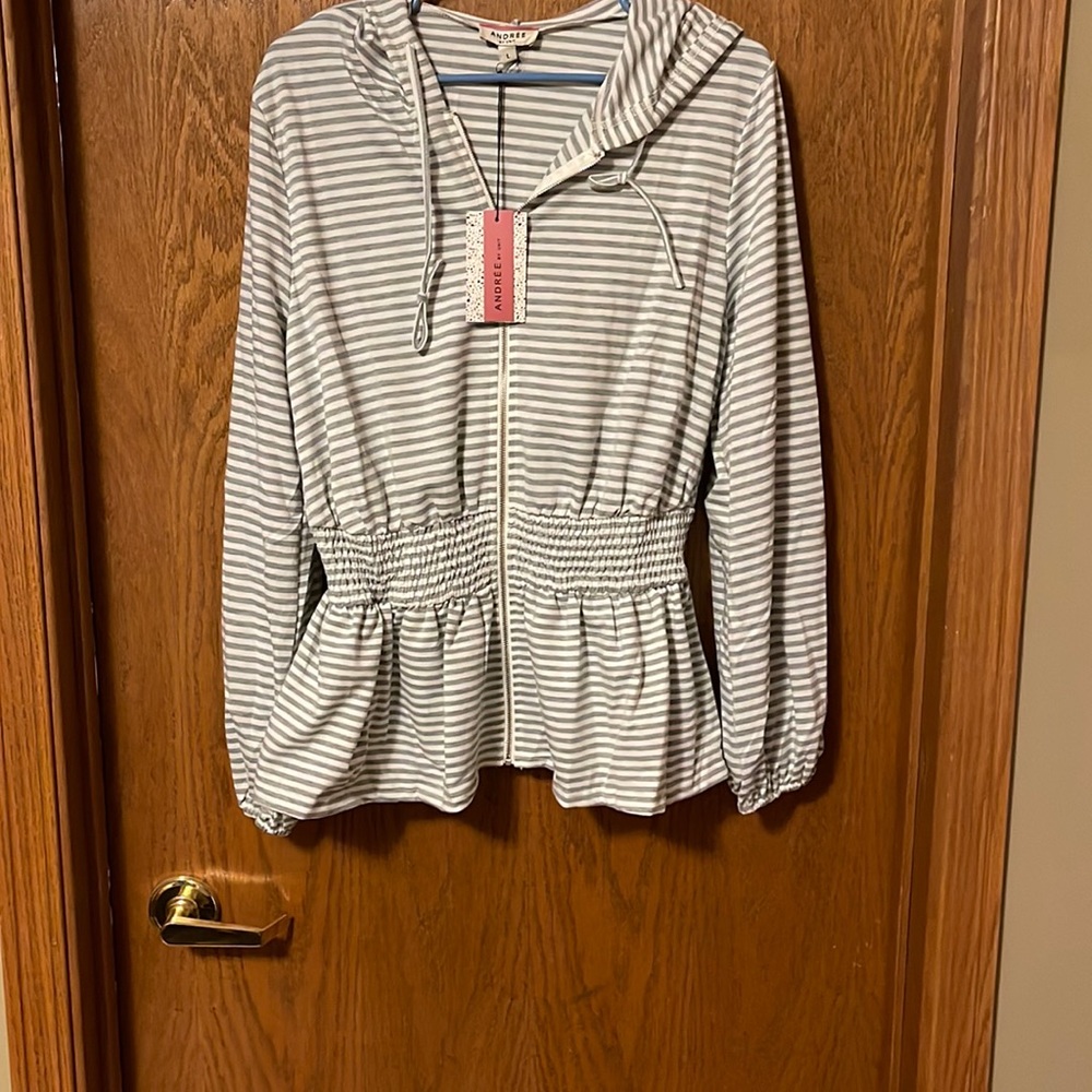Women’s, Andree, size L, striped, zip jacket